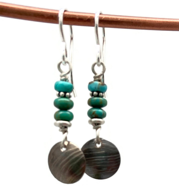 Turquoise Disc Earrings