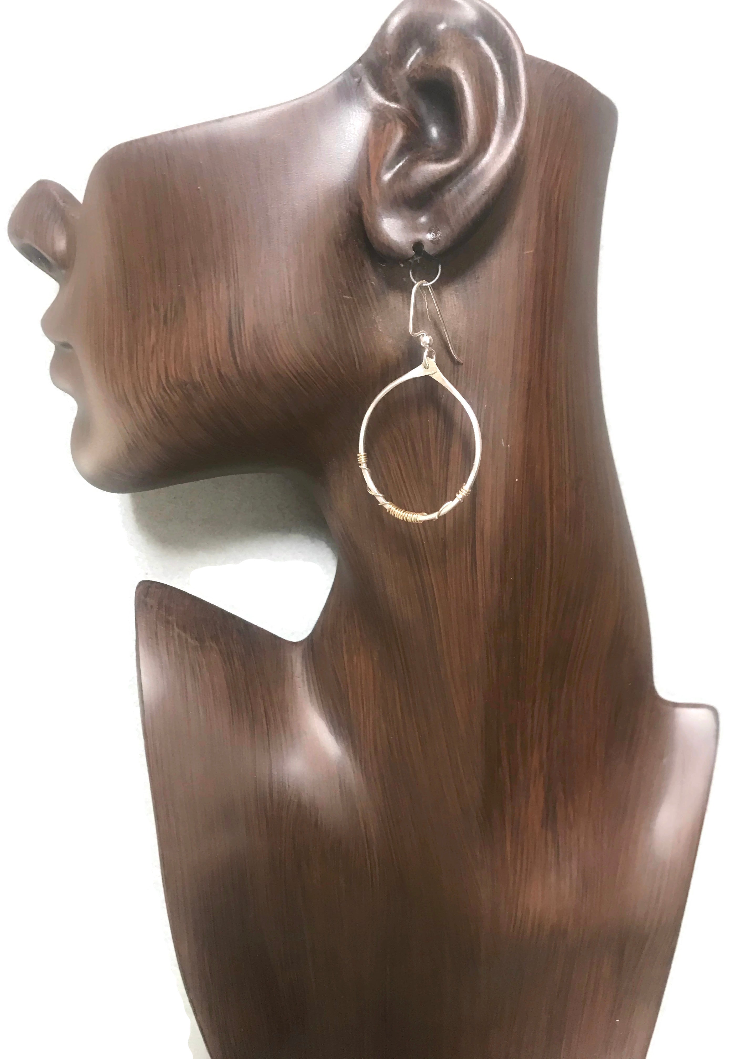 Gold Wrapped Hoop Earrings in Two Sizes