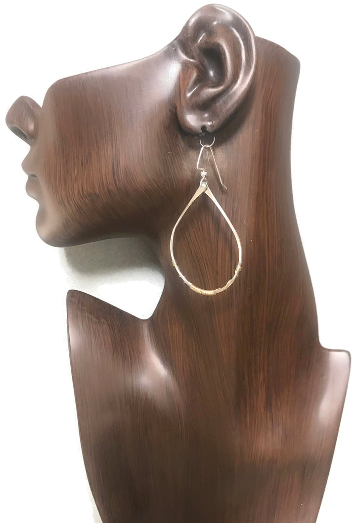 Gold Wrapped Hoop Earrings in Two Sizes